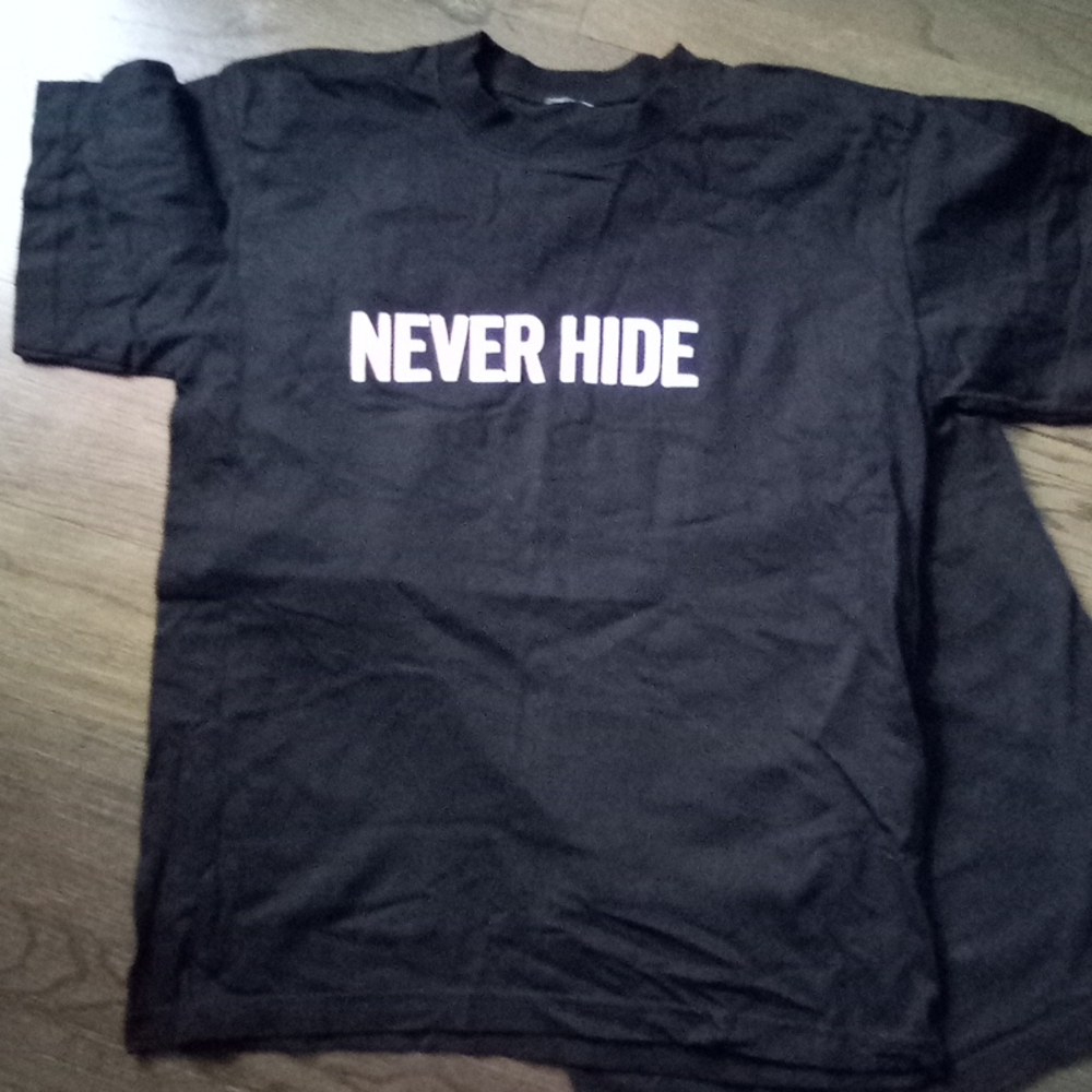 Black and White Ray Ban Tee Shirt "Never Hide"